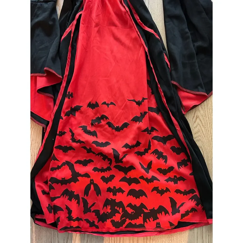 #3 Girls Vampress Halloween 🎃 Costume Gown Bats 🦇 Black Cat 🐈‍⬛ size Small